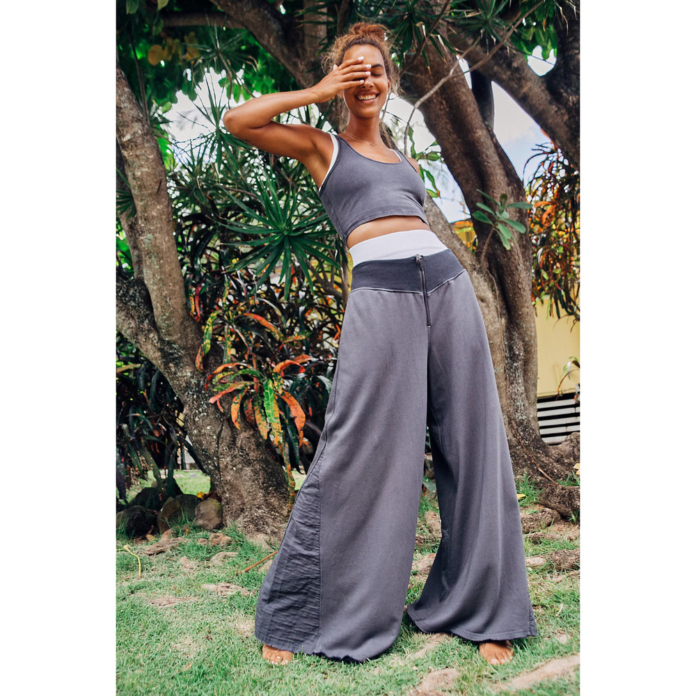 Free People Movement Solid Borderline Gray Pants L